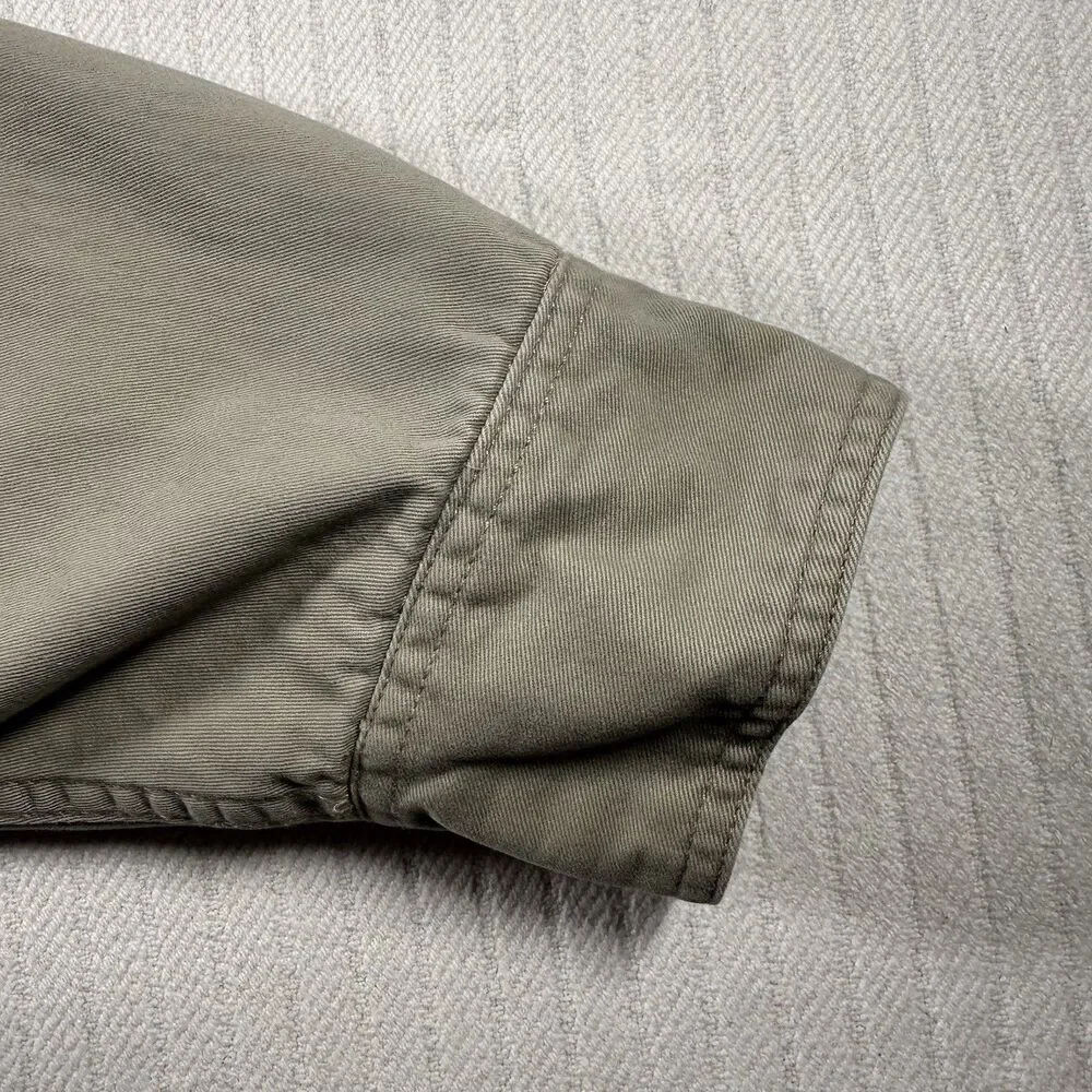 Vintage Levis Sherpa Fleece Lined Button Up Shirt Jacket Shacket Mens M Tan